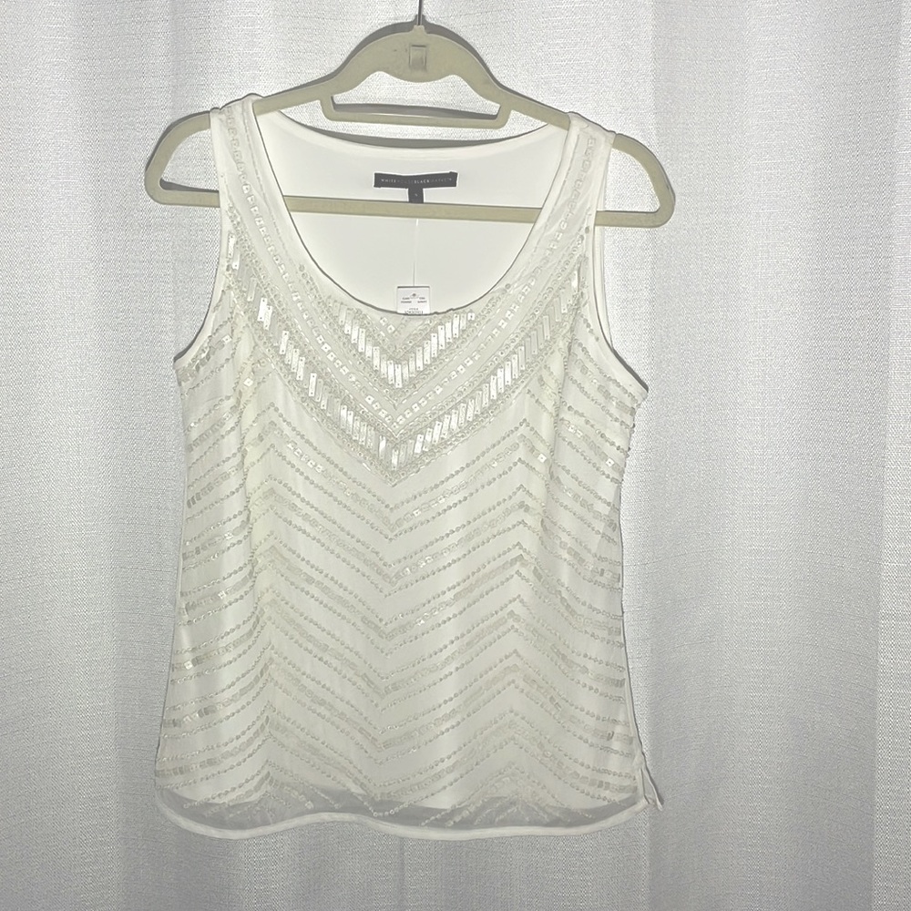 NWT WHBM Dressy Beaded Detail Tank Top